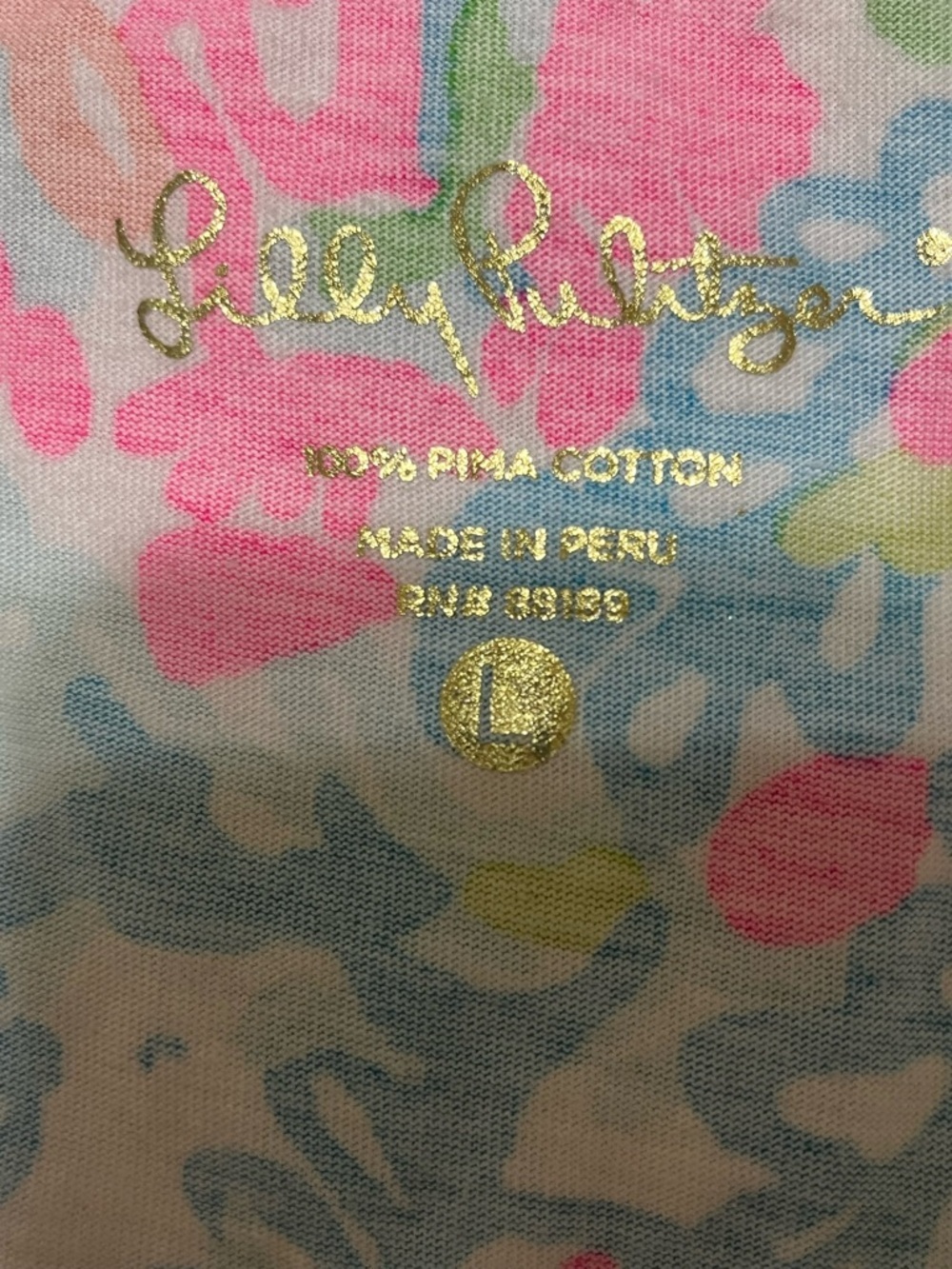 Lilly Pulitzer Brewster Dress More Lovers Floral V-Neck Tunic Pima Cotton Large - Picture 4 of 7